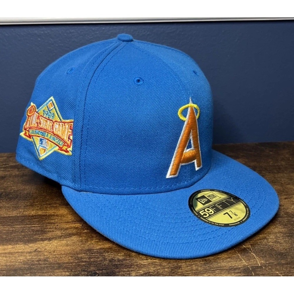 New Era Anaheim Angels 59FIFTY Fitted Hat Blue 1989 All Star Game Patch 7 7/8